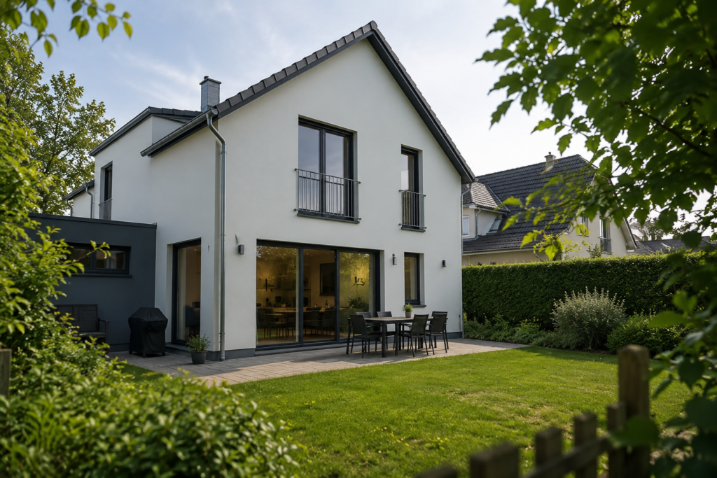 Modernes Einfamilienhaus mit gepflegtem Garten