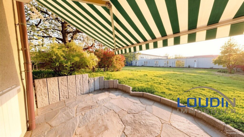 Terrasse mit Ausblick in den Garten